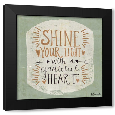 Grateful Heart Black Modern Wood Framed Art Print with Double Matting by Doucette, Katie