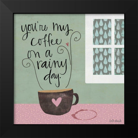 Rainy Day Coffee Black Modern Wood Framed Art Print by Doucette, Katie