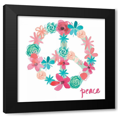 Peace Black Modern Wood Framed Art Print by Doucette, Katie