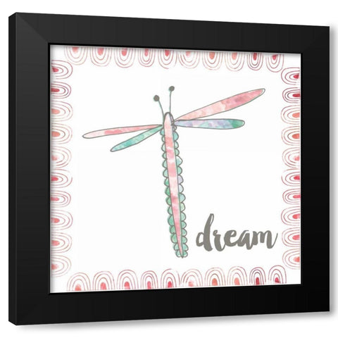 Dragonfly Dream Black Modern Wood Framed Art Print with Double Matting by Doucette, Katie