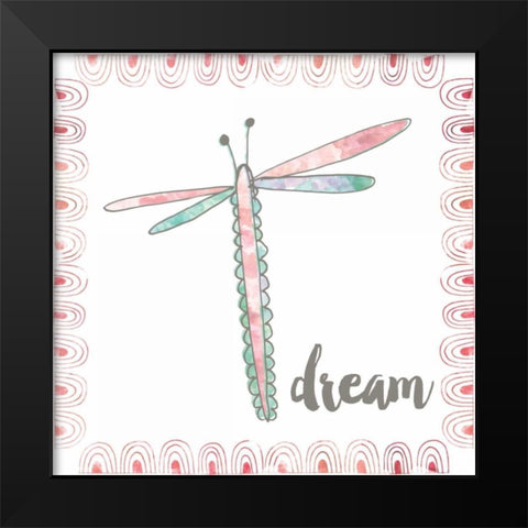 Dragonfly Dream Black Modern Wood Framed Art Print by Doucette, Katie