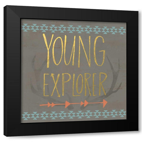 Young Explorer Black Modern Wood Framed Art Print by Doucette, Katie