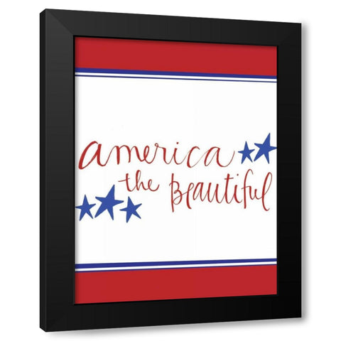 America the Beautiful Black Modern Wood Framed Art Print by Doucette, Katie