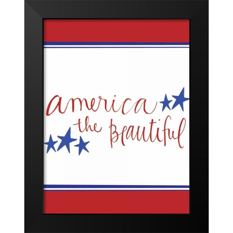 America the Beautiful Black Modern Wood Framed Art Print by Doucette, Katie