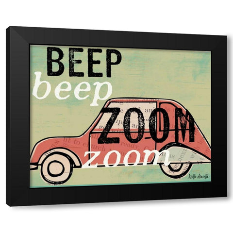 Zoom Zoom Black Modern Wood Framed Art Print with Double Matting by Doucette, Katie