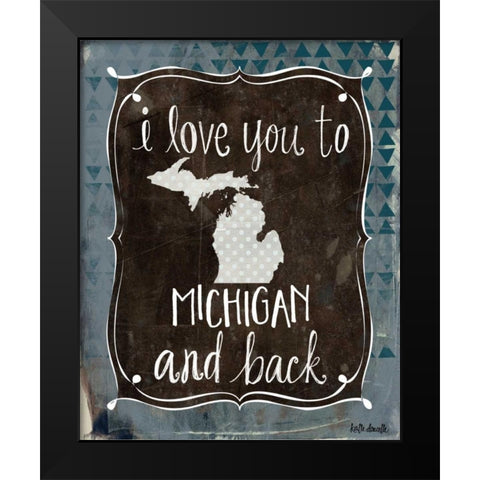 Michigan and Back Black Modern Wood Framed Art Print by Doucette, Katie