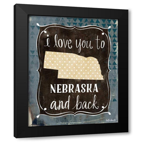 Nebraska and Back Black Modern Wood Framed Art Print by Doucette, Katie