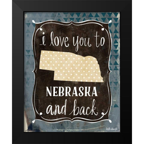 Nebraska and Back Black Modern Wood Framed Art Print by Doucette, Katie