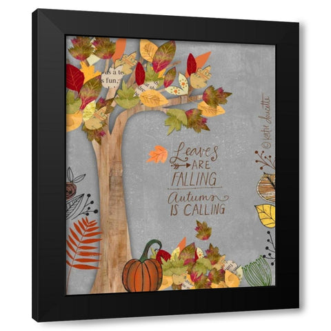 Autumn is Calling Black Modern Wood Framed Art Print with Double Matting by Doucette, Katie