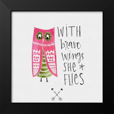 Brave Wings Black Modern Wood Framed Art Print by Doucette, Katie