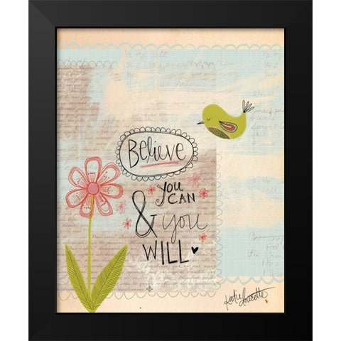 Believe You Can Black Modern Wood Framed Art Print by Doucette, Katie