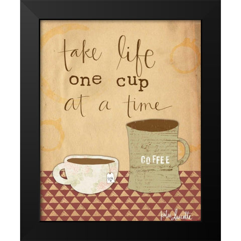 One Cup at a Time Black Modern Wood Framed Art Print by Doucette, Katie