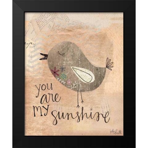 Sunshine Bird Black Modern Wood Framed Art Print by Doucette, Katie