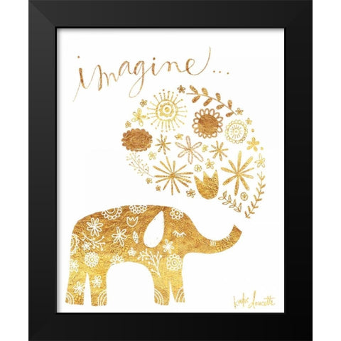 Imagine Elephant Black Modern Wood Framed Art Print by Doucette, Katie
