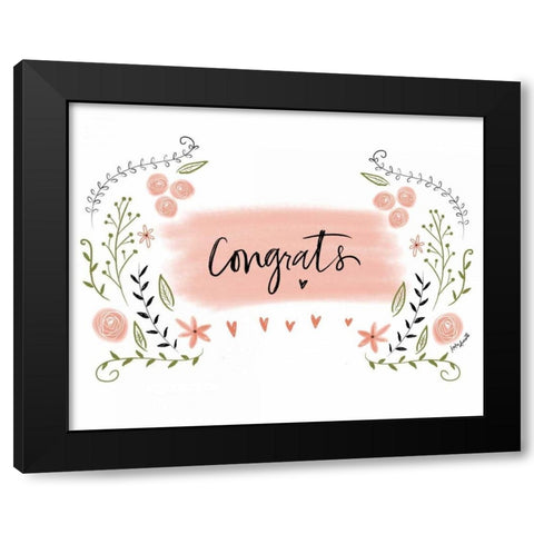 Congrats Black Modern Wood Framed Art Print with Double Matting by Doucette, Katie