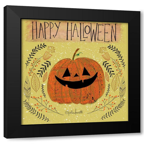 Happy Halloween Black Modern Wood Framed Art Print with Double Matting by Doucette, Katie