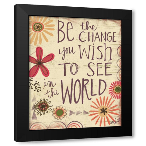 Be the Change Black Modern Wood Framed Art Print with Double Matting by Doucette, Katie