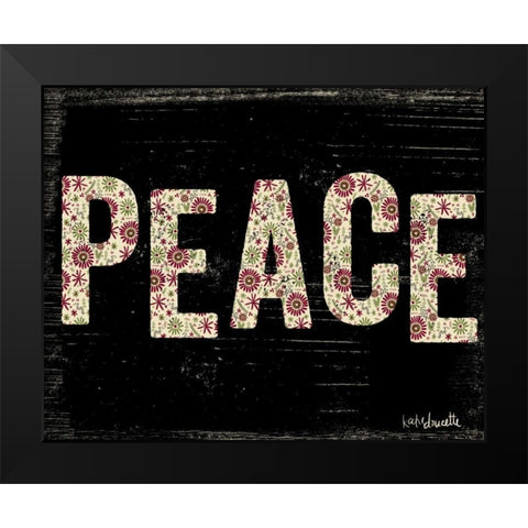 Christmas Peace Black Modern Wood Framed Art Print by Doucette, Katie