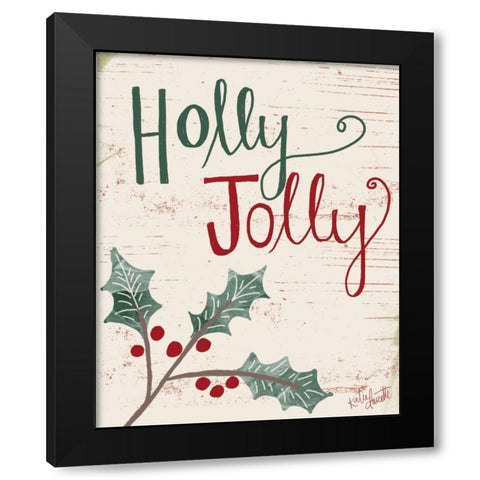 Holly Jolly Black Modern Wood Framed Art Print with Double Matting by Doucette, Katie
