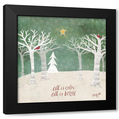 Christmas Trees Black Modern Wood Framed Art Print by Doucette, Katie