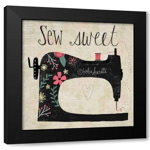 Sew Sweet Black Modern Wood Framed Art Print by Doucette, Katie