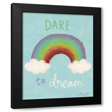 Dare to Dream Black Modern Wood Framed Art Print with Double Matting by Doucette, Katie