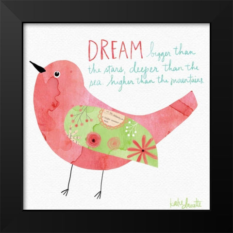 Dream Watercolor Bird Black Modern Wood Framed Art Print by Doucette, Katie