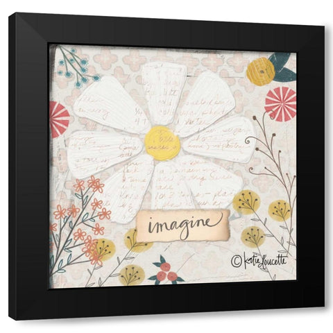Imagine Daisy Black Modern Wood Framed Art Print with Double Matting by Doucette, Katie