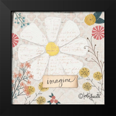 Imagine Daisy Black Modern Wood Framed Art Print by Doucette, Katie