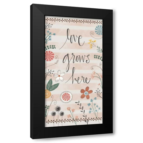 Love Grows here Black Modern Wood Framed Art Print by Doucette, Katie