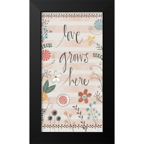 Love Grows here Black Modern Wood Framed Art Print by Doucette, Katie