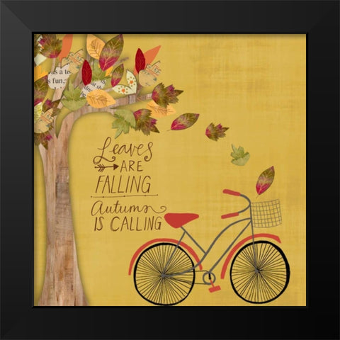 Leaves are Falling Black Modern Wood Framed Art Print by Doucette, Katie