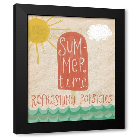 Popsicles Black Modern Wood Framed Art Print with Double Matting by Doucette, Katie