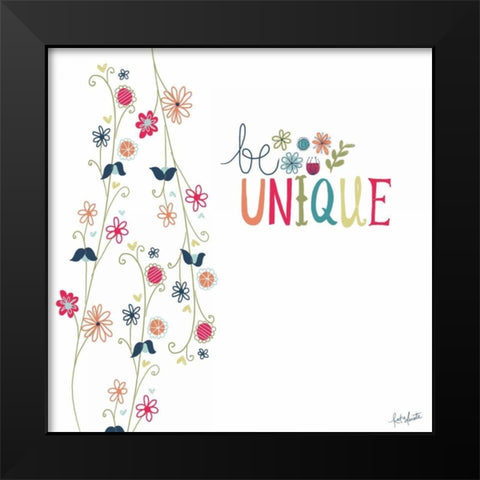 Be Unique Black Modern Wood Framed Art Print by Doucette, Katie