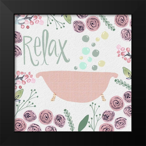 Relax Black Modern Wood Framed Art Print by Doucette, Katie