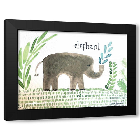 Elephant Black Modern Wood Framed Art Print by Doucette, Katie