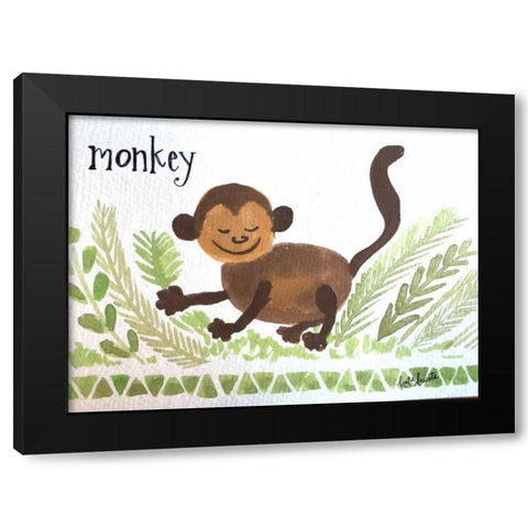 Monkey Black Modern Wood Framed Art Print with Double Matting by Doucette, Katie