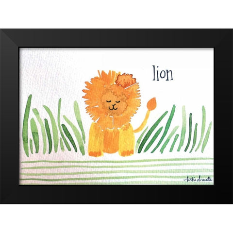 Lion Black Modern Wood Framed Art Print by Doucette, Katie