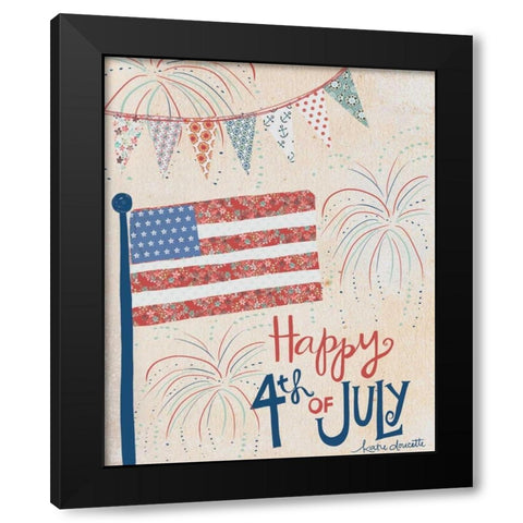 4th of July Black Modern Wood Framed Art Print by Doucette, Katie