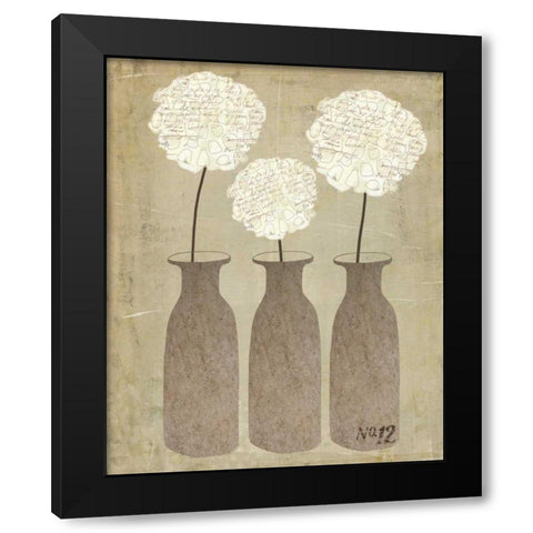 Hydrangeas in Jars Black Modern Wood Framed Art Print by Doucette, Katie