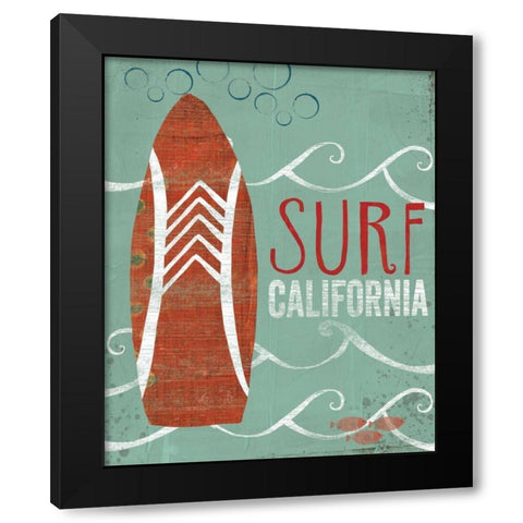 Surf Black Modern Wood Framed Art Print with Double Matting by Doucette, Katie