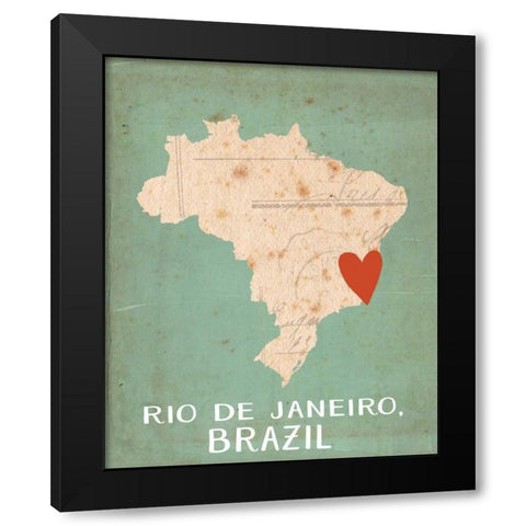 Brazil Black Modern Wood Framed Art Print by Doucette, Katie