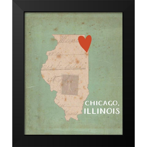 Chicago Black Modern Wood Framed Art Print by Doucette, Katie