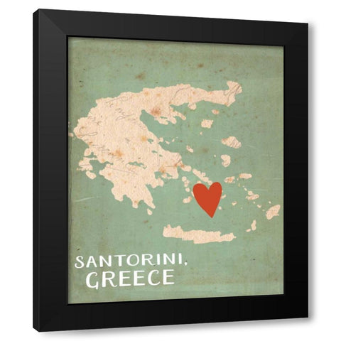 Greece Black Modern Wood Framed Art Print by Doucette, Katie