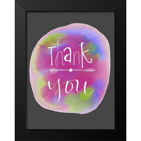Thank You Black Modern Wood Framed Art Print by Doucette, Katie