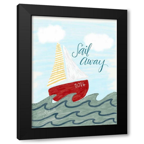 Sail Away Black Modern Wood Framed Art Print with Double Matting by Doucette, Katie