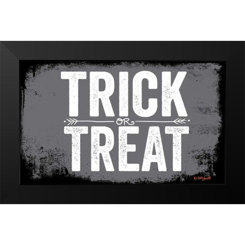Trick or Treat Black Modern Wood Framed Art Print by Doucette, Katie