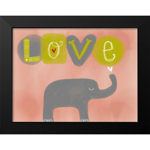 Elephant Love Black Modern Wood Framed Art Print by Doucette, Katie