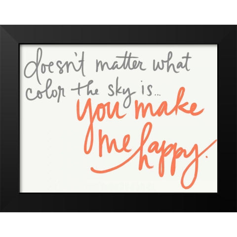 Make Me Happy Black Modern Wood Framed Art Print by Doucette, Katie