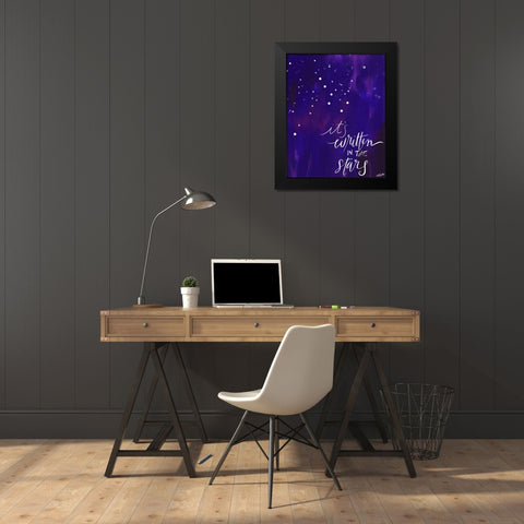 Written in the Stars Black Modern Wood Framed Art Print by Doucette, Katie